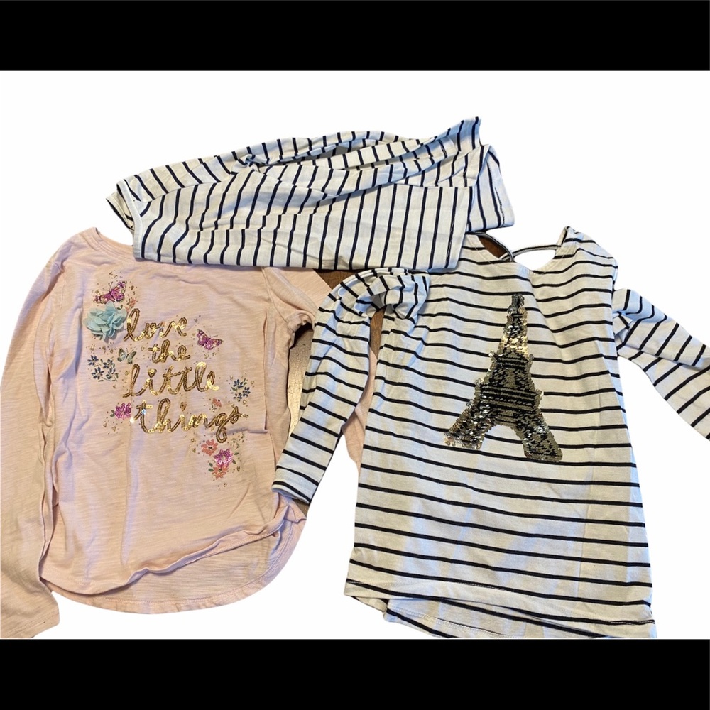 3 girls long sleeve tees perfect for fall size 5/6
